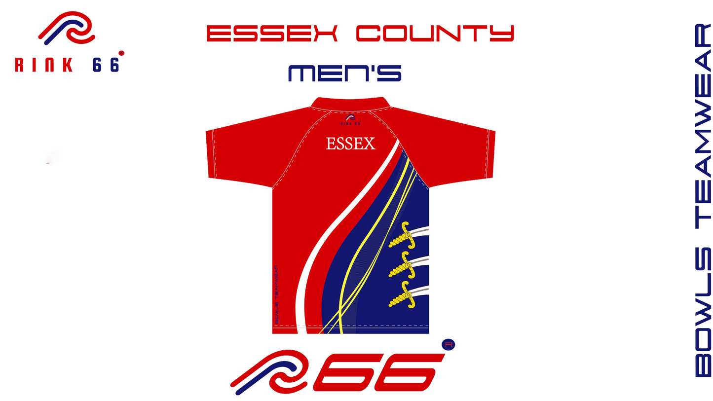 Pre-Order Essex County Bowling Association Men’s Red/Blue Bowls Team Shirt.