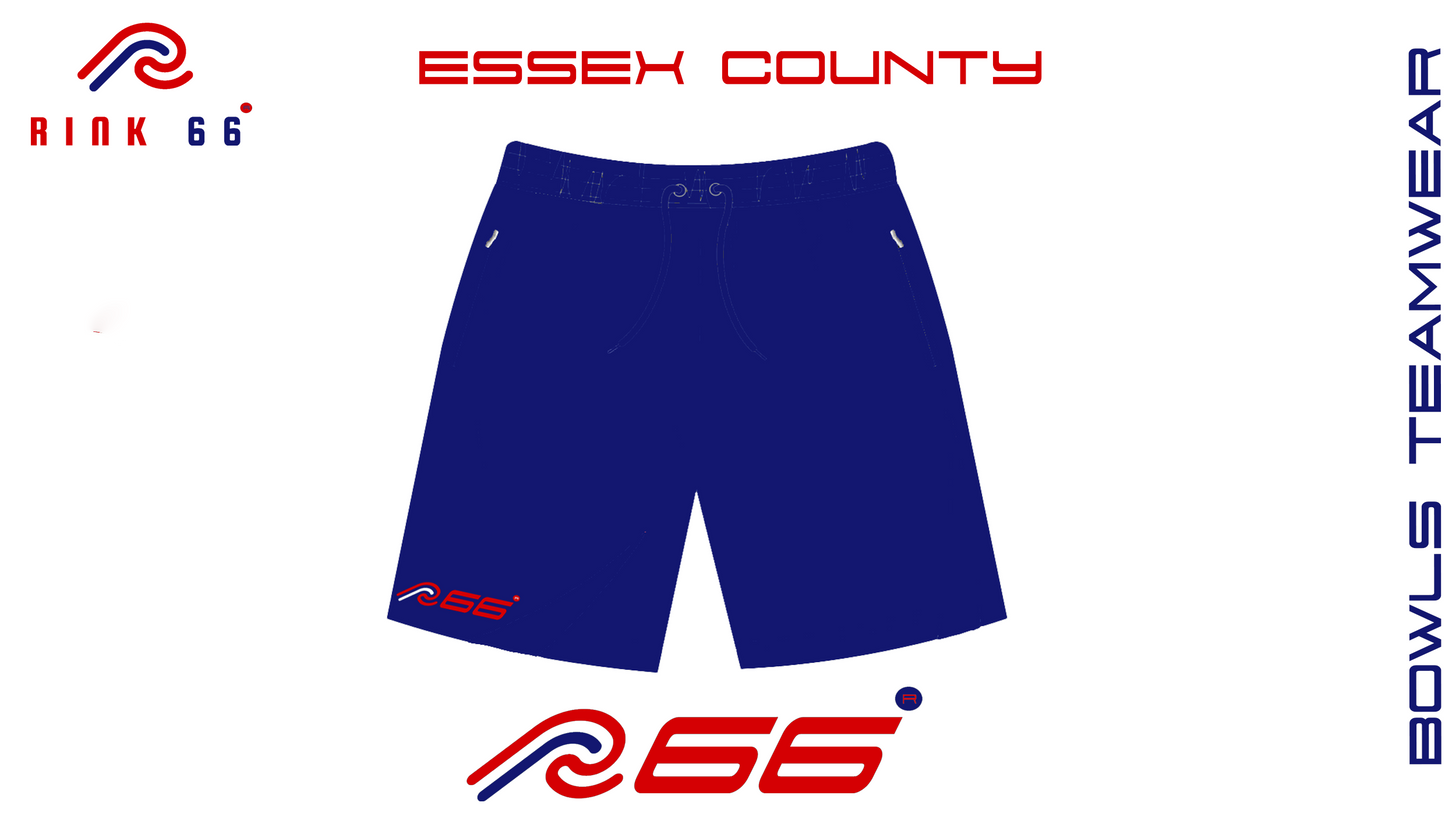 Pre-Order Essex County Bowling Association Unisex Red/Blue Bowls Team Shorts.