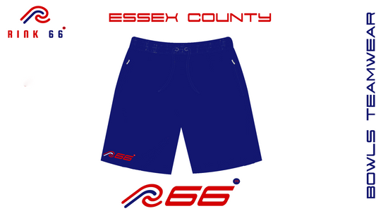 Pre-Order Essex County Bowling Association Unisex Red/Blue Bowls Team Shorts.